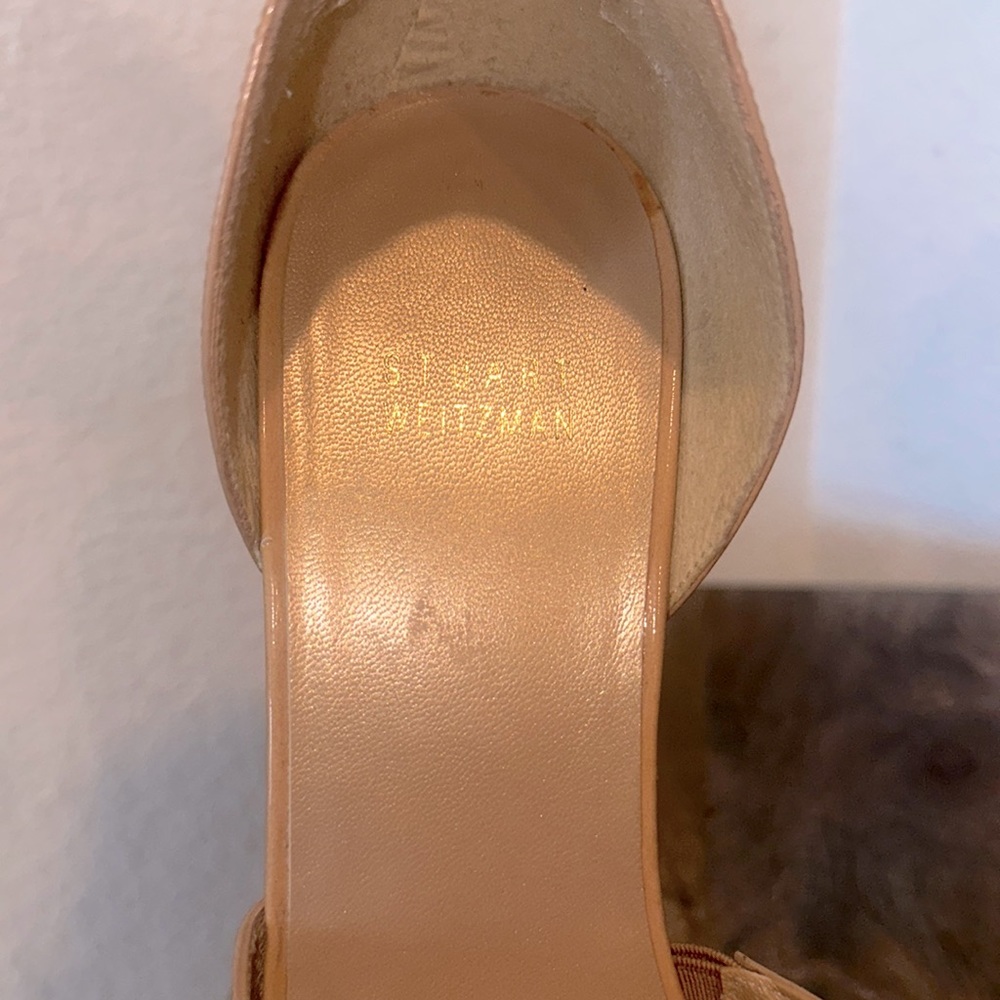 STUART WEITZMAN HILDA Sandal Metallic Cork Wedge Adobe Aniline Patent Size 9M - Picture 9 of 17